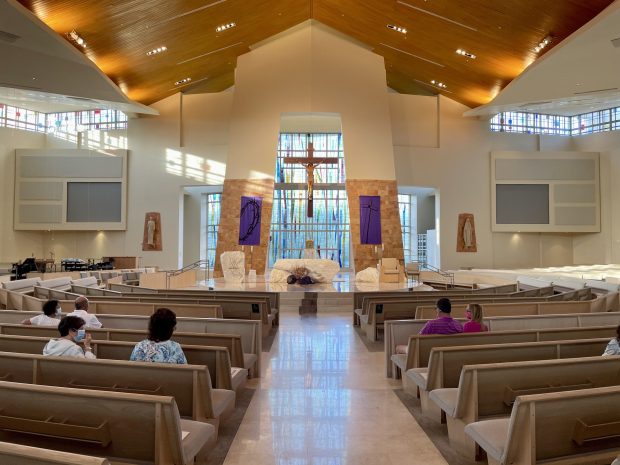 Interior of Saint Agnes Catholic Church in Naples, Fl where I am serving since 2022.